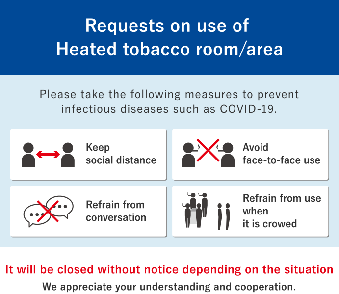 Requests on use of Heated tobacco room/area