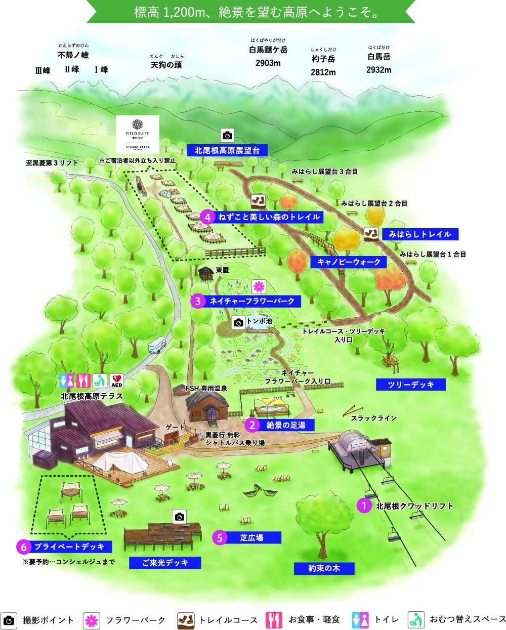 北尾根高原Map