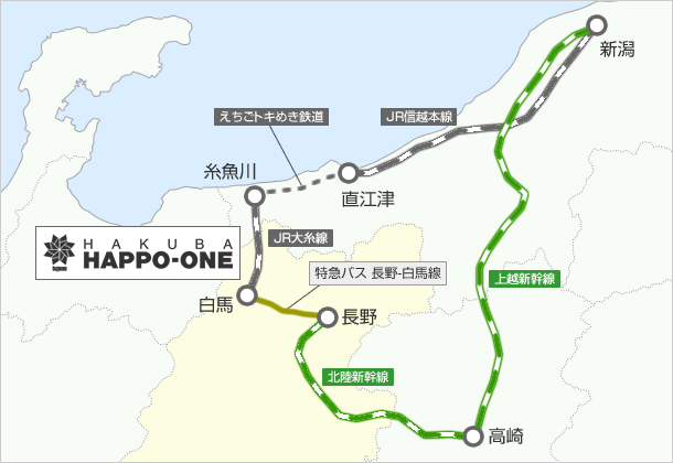 新潟から公共交通機関をご利用の場合