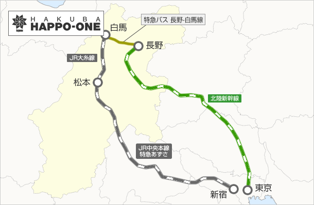 東京から公共交通機関をご利用の場合