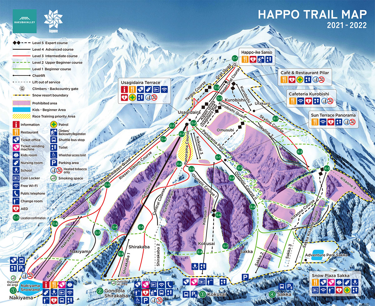 Happo One Trail Map Trail Guide | Hakuba Happo-One Snow Resort